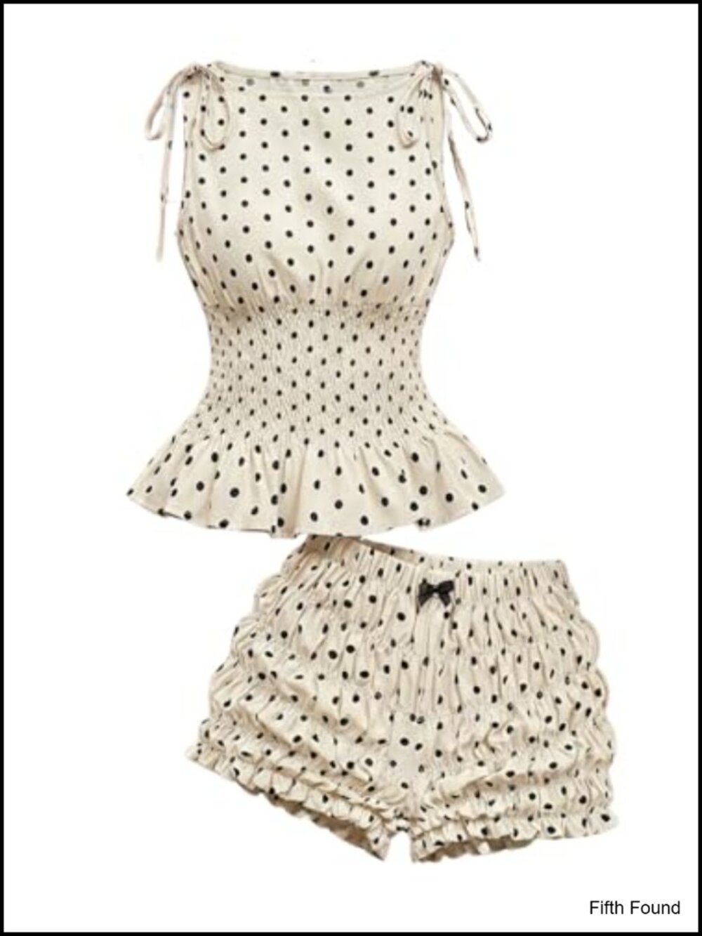 Sleeveless Polka Dots Top and Ruffle Shorts Matching Set